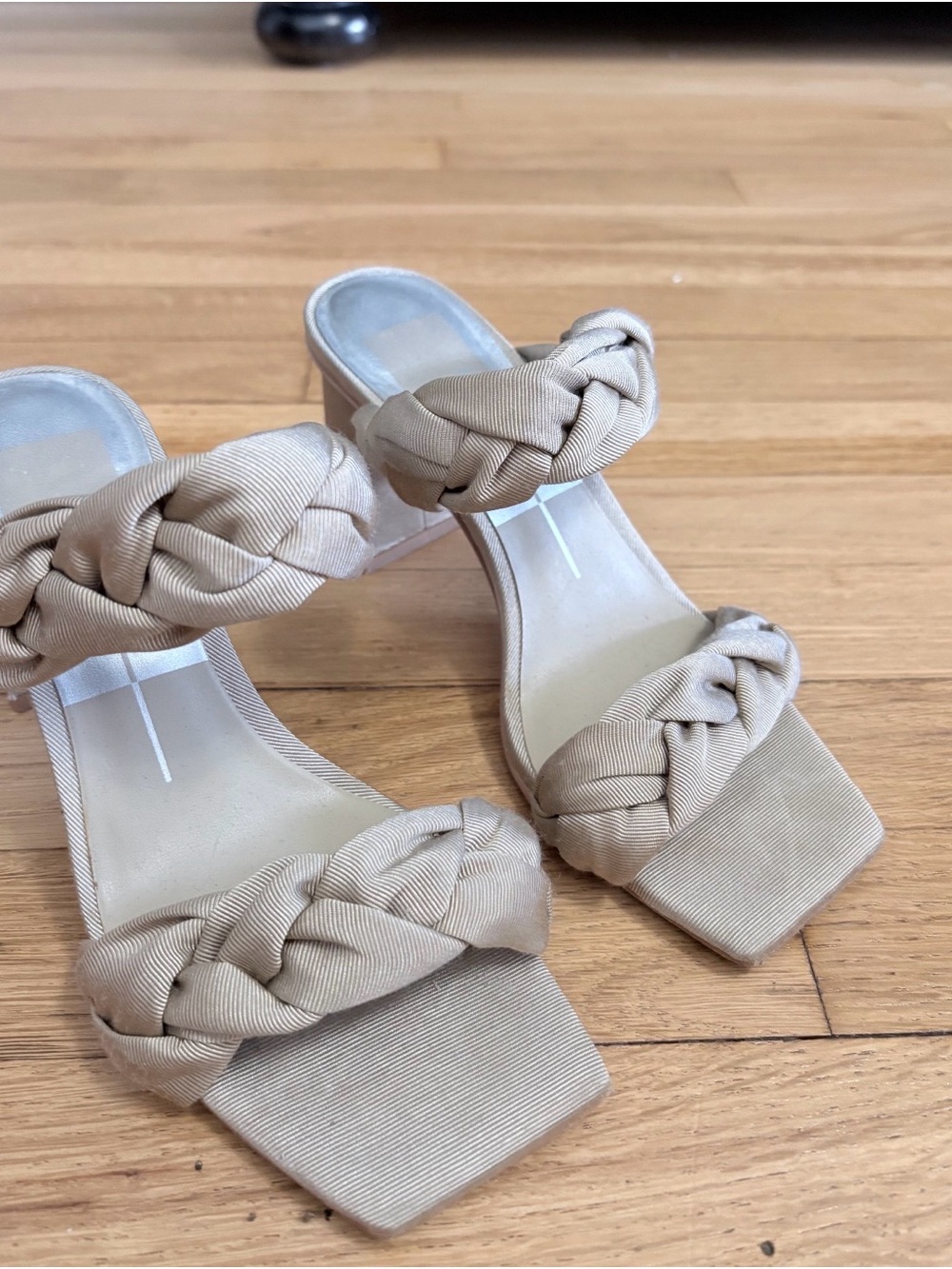 Dolce Vita Braided Strap Tan Heeled Sandals